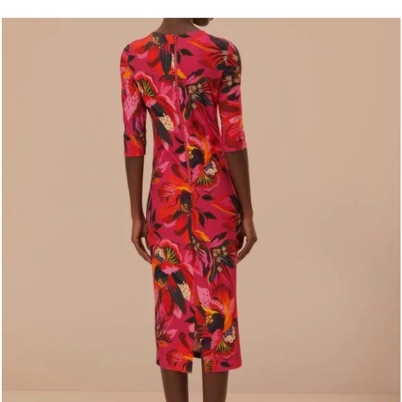 NWT FARM RIO Colorful Flowers Jersey Midi Dress - Picture 3 of 10
